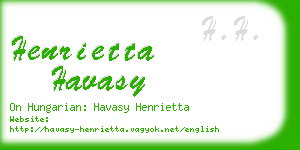 henrietta havasy business card